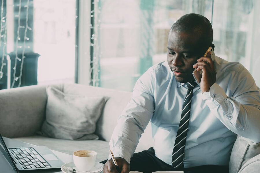 Business professional on the phone